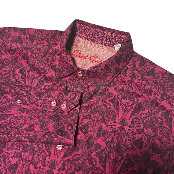 Robert Graham Other - Robert Graham Mens Magenta Paisley Button Down Shirt Classic Fit Large